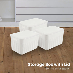 Locaupin Decorative Minimalist Wardrobe Storage Box with Cover Multifunctional Underwear Clothes Toys Books Cabinet Bedroom Organizer (Small)