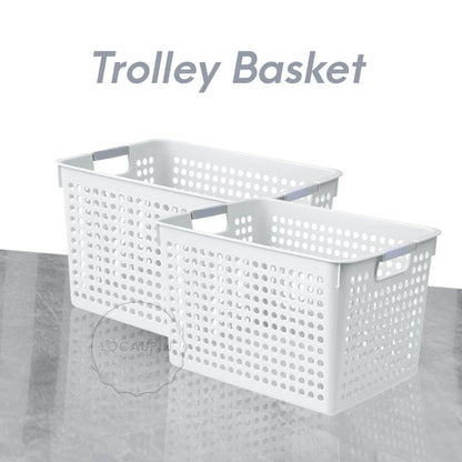 Locaupin Office Desk Hollow Storage Basket Bin Container School Supplies, Kitchen Organizer (Wide)