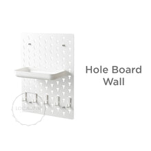 Load image into Gallery viewer, Locaupin Storage Wall Decor Hanging Hole Board Holder Hook Plastic Display Organizer Pegboard Waterproof Shelf for Kitchen Living Room and Bathroom
