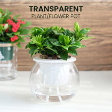 Load image into Gallery viewer, Locaupin Clear Plastic Round Wick Flower Pot For Indoor Plants Home Gardening Automatic Self Watering Planter
