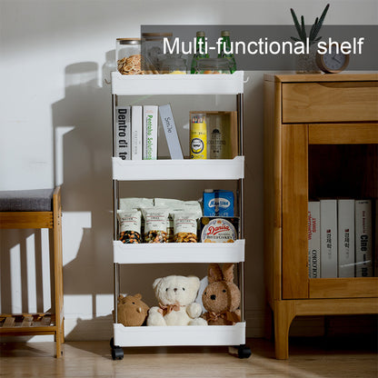 Locaupin Multi-Layer Bathroom Kitchen Stainless Steel Trolley Rolling Cart Storage Shelf Organizer For Fruits Vegetables Baby Stuff Salon Accessories