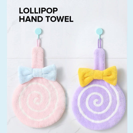 Locaupin Round Design Hanging Band Quick Drying Cute Hand Towel Strong Absorbent Soft Multipurpose Cleaning Wipe For Bathroom Kitchen