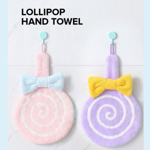 Locaupin Round Design Hanging Band Quick Drying Cute Hand Towel Strong Absorbent Soft Multipurpose Cleaning Wipe For Bathroom Kitchen