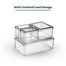Load image into Gallery viewer, Locaupin 4in1 Stackable PET Plastic Fridge Organizer Food Fresh Keeper Container Multifunctional Kitchen Fruit Vegetable Storage
