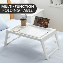 Load image into Gallery viewer, Locaupin Portable Desk Folding Lazy Study Laptop Bed Table with Cup Holder for Serving Breakfast Tray Working Reading on Sofa Couch
