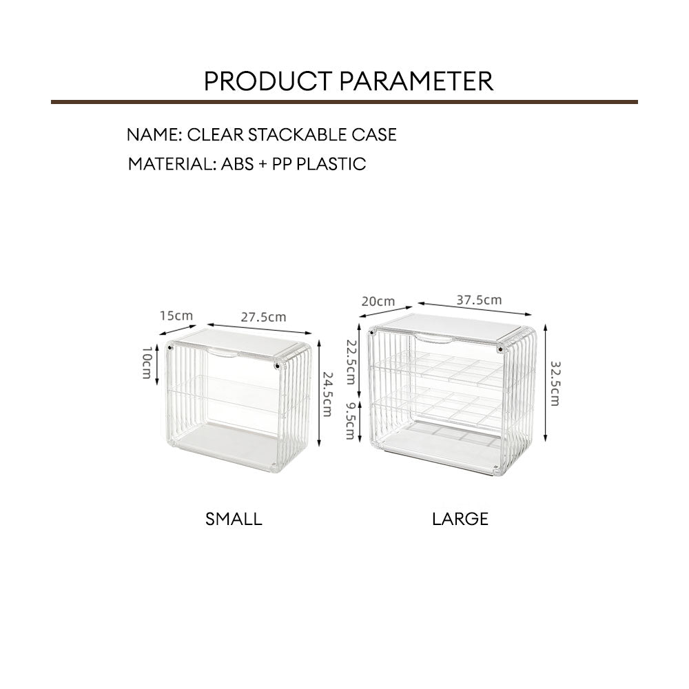 Locaupin Dust Proof Clear Display Collection Case Stand Figurine Organizer Stackable Box Showcase Toy Souvenirs Storage Holder