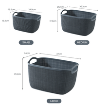 Load image into Gallery viewer, Locaupin 3in1 Hand Held Clothes Sundry Storage Basket Japanese Style Textured Design Plastic Wardrobe Cosmetic Organizer Bathroom Accessories

