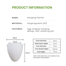 Load image into Gallery viewer, Locaupin Minimalist White Hanging Planter Decorative Flower Pot Indoor Outdoor Gardening Smart Self Watering System
