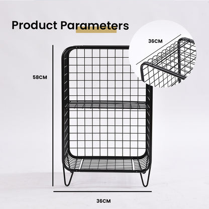 Locaupin Bookshelf Organizer Multifunctional Metal Storage Shelf Display Bedroom End/Side Table For Living Room Office Sofa Entryway