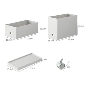 Locaupin 4in1 Stackable Storage Box Organizer with Wheels Space Saver Narrow Type Cabinet Shelf for Wardrobe Kitchen Bathroom Hairdressing Salon