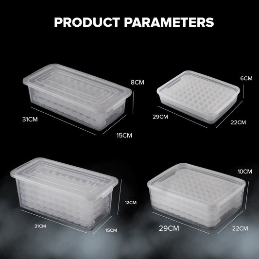 Locaupin Ice Maker Cube Mold Tray Bucket for Freezer Container with Lid Homemade Beverages Chocolate Cocktail Drinks