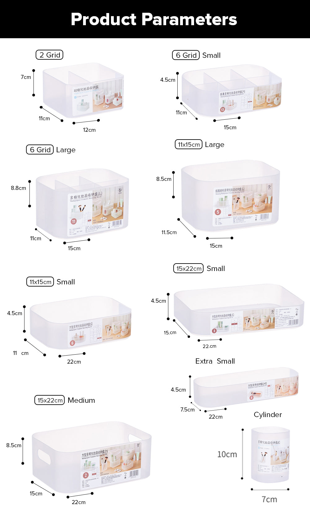 Locaupin Office Supplies Cosmetics Stationery Caddy Storage Multifunctional Desk Organizer Box Compartment Grid Basket Container Bin