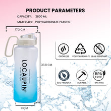 Load image into Gallery viewer, Locaupin Large Gradient Sports Drinking Motivational Water Bottle Jug Wide Mouth with Handle &amp; Straw For Travel Gym Fitness Camping Hiking

