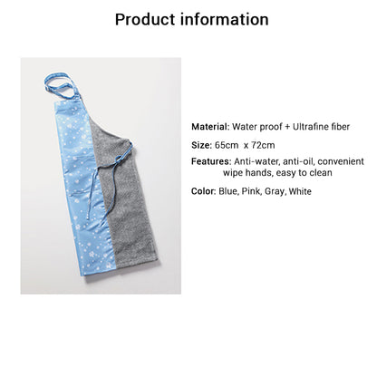 Locaupin Hand Wiping Towel Cooking Apron Dress Waterproof Anti Stain Home Kitchen Supplies Chef Hanging Neck Sleeveless with Front Pocket