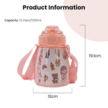 Load image into Gallery viewer, Locaupin Toddler Drinking Straw Water Bottle Adjustable Strap Tumbler Sippy Cup For Kids Customize with Sticker
