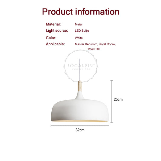 Locaupin Modern Led Pendant Ceiling Hanging Light Lamp Shade White Dining Room Cafe Restaurant Bar