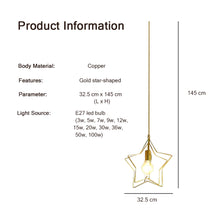Load image into Gallery viewer, Locaupin 3 Pieces Home Decor Star Shaped Hanging Pendant Lights
