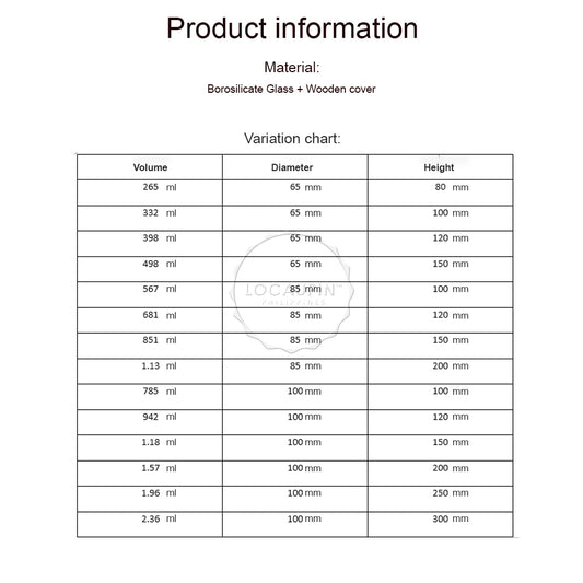 Locaupin Bamboo Lid Candy Jar Glass Canister Party Food Storage Transparent Container Cookies Cereal