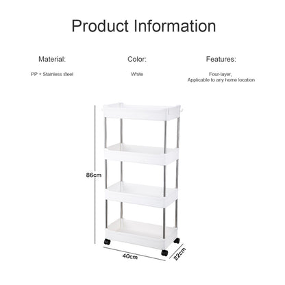 Locaupin Multi-Layer Bathroom Kitchen Stainless Steel Trolley Rolling Cart Storage Shelf Organizer For Fruits Vegetables Baby Stuff Salon Accessories
