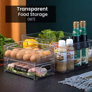 Locaupin Transparent Storage Organizer Desktop Wardrobe Storage Cabinet Sorting Cosmetic Container Multifunctional Basket Bin For Bedroom Kitchen (PET Plastic)