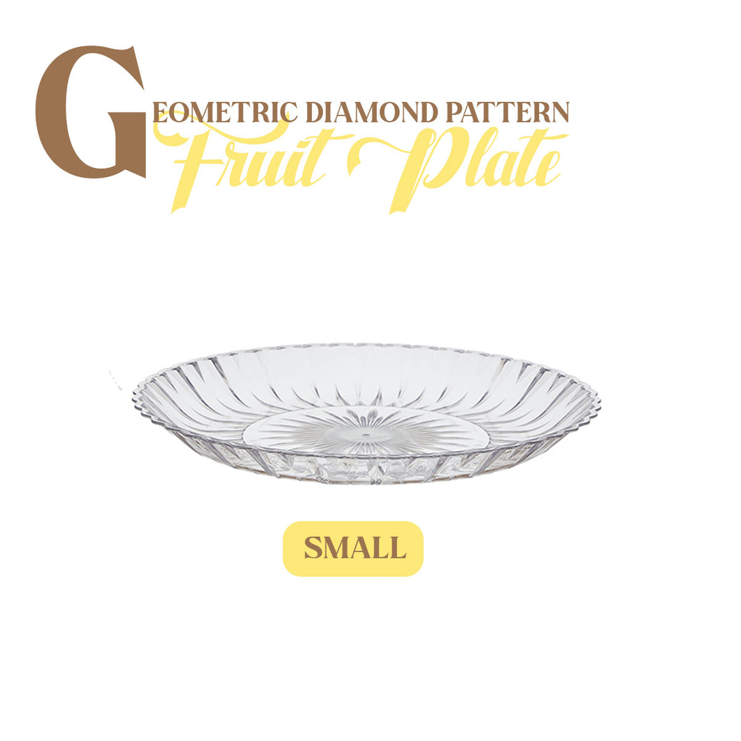 Locaupin Textured Clear Round Fruit Plate Snacks Food Bowl Platter Countertop Serving Dish Dessert Appetizer Tray