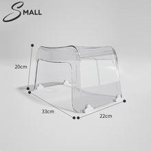 Load image into Gallery viewer, Locaupin Transparent Mini Chair Non Slip Waterproof Foot Step Stool Shower Low Bench Bathroom Seat

