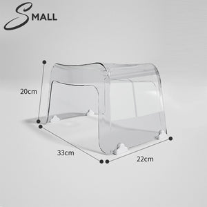 Locaupin Transparent Mini Chair Non Slip Waterproof Foot Step Stool Shower Low Bench Bathroom Seat