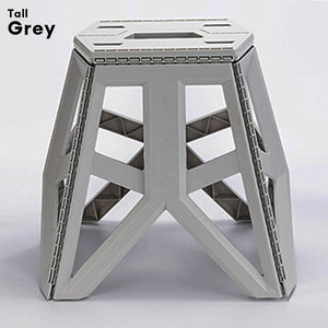 Locaupin Non Slip Compact Heavy Duty Folding Stepping Stool Collapsible Mini Chair with Handle Multifunctional Home Travel Camping Use
