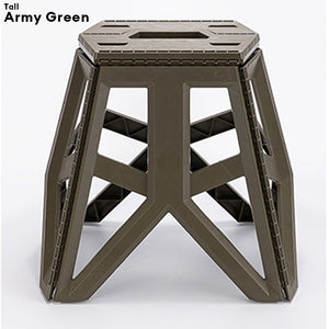 Locaupin Non Slip Compact Heavy Duty Folding Stepping Stool Collapsible Mini Chair with Handle Multifunctional Home Travel Camping Use