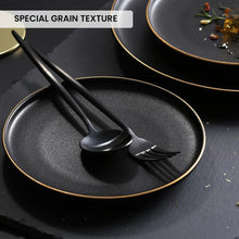 Load image into Gallery viewer, Locaupin Minimalist Black Frosted Dinner Plate Oven Safe Tableware Porcelain Serving Dish Tray Dessert Steak Kitchen Restaurant Cafe
