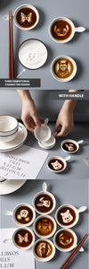 Locaupin Creative Dinnerware Porcelain Small Dipping Bowl Serving Saucer Plate Condiment Seasoning Dishes Cute Design
