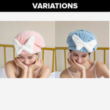 Load image into Gallery viewer, Locaupin Coral Velvet Hair Drying Cap Multipurpose Shower Tool Bath Towel Head Bow-Knot Turban Elastic Band Wrap Strong Water Absorption
