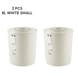 Locaupin Simple Round Trash Bin Wastebasket Garbage Container Bucket Multifunctional Use for Bedroom Bathroom Kitchen