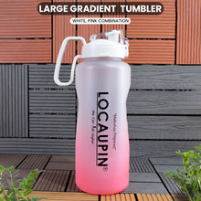 Load image into Gallery viewer, Locaupin Large Gradient Sports Drinking Motivational Water Bottle Jug Wide Mouth with Handle &amp; Straw For Travel Gym Fitness Camping Hiking
