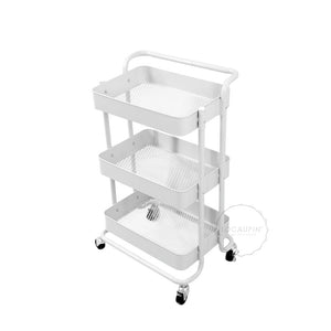 3-Tier All Metal Kitchen Utility Classic Trolley Cart Shelf Rack Organizer with Wheels and Handle