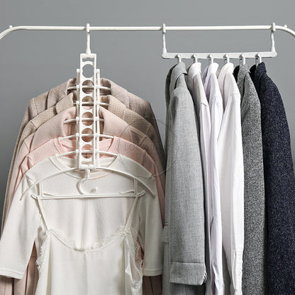 Locaupin Wardrobe Closet Smart Organizer Space Saving Folding Clothes Dress Hanger 6 Layered Storage Rack Heavy Duty For Tank Top Coat Scarf