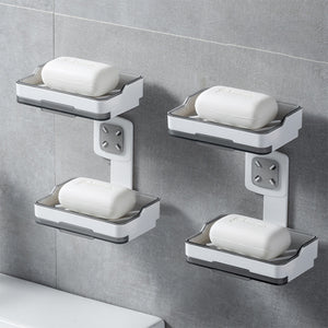 Locaupin Hanging Bar Soap Holder with Self Draining Tray