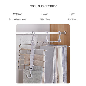 Locaupin Laundry Non-Slip Drying Hanger Pants Organizer Space Saving Wardrobe Closet Storage Rack for Scarf Jeans Trousers