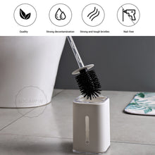 Load image into Gallery viewer, Locaupin Wall Mounted Household Bathroom Accessories Long Handle Soft Bristle Toilet Brush with Holder For Cleaning and Scrubbing
