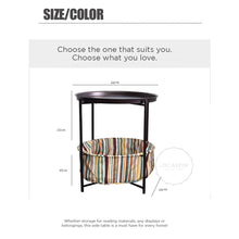 Load image into Gallery viewer, Modern Multi-Purpose 2-Tier Sofa Side/End Round Table with Bottom Fabric Cloth Basket Storage Shelf For Bedroom or Living Room
