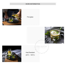 Load image into Gallery viewer, Locaupin Drinking Glass Juice Pitcher Cup Lid Jar Hot Cold Beverage Heat-Resistant Small Jug For Milk Water Iced Tea Set
