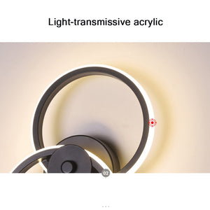 Locaupin Home Decoration Bedside Round Shape Wall Lamp Led Light Sconce Indoor Living Room Aisle Corridor
