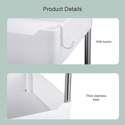 Locaupin Multi-Layer Bathroom Kitchen Stainless Steel Trolley Rolling Cart Storage Shelf Organizer For Fruits Vegetables Baby Stuff Salon Accessories