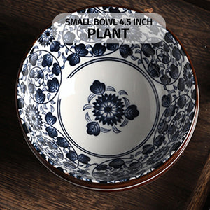 Locaupin Japanese Porcelain Printed Dinner Plate Dessert Appetizer Pasta Salad Bowl Serving Dish in Restaurant Family Party