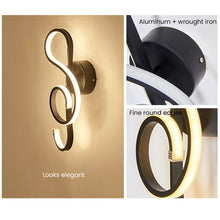 Load image into Gallery viewer, Locaupin Simple and Creative Led Musical Note Mounted Wall Lamp Sconce Indoor Lighting Living Room Decor  Bedside
