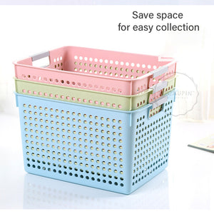 Locaupin Office Desk Hollow Storage Basket Bin Container School Supplies, Kitchen Organizer (Wide)