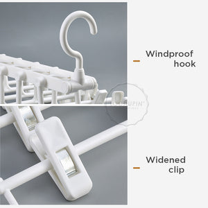 Locaupin 6 in 1 Folding Hanger for Pants Adjustable Clips