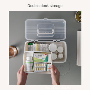 Locaupin Japanese Style Emergency Medicine Kit Storage Case Box Portable Organizer with Handle