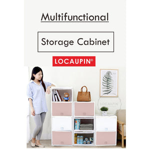 4 Tier PP Plastic Wardrobe Storage Cabinet Shelf Organizer