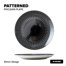 Load image into Gallery viewer, Locaupin Porcelain Dessert Dinner Plate Black and White Stripe Pattern Dinnerware For Salad Steak Pasta Serving Dish Microwave Safe
